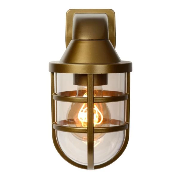 Lucide LEWIS - Wandlamp Binnen/Buiten - 1xE27 - IP44 - Mat Goud / Messing - detail 2